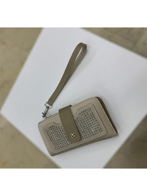 Purpleart Kadın Taşlı Portföy Bilek Askılı Cüzdan 9X15CM