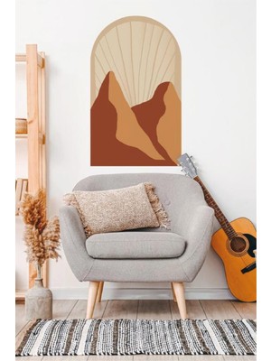 Wallhuman Bohem Turuncu Dağ Sticker