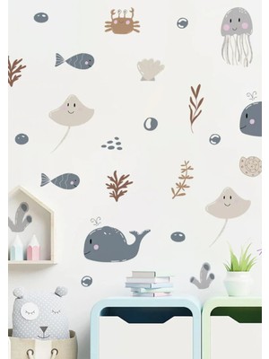 Wallhuman Su Altı Yaşamı Çocuk Odası Duvar Stickerı