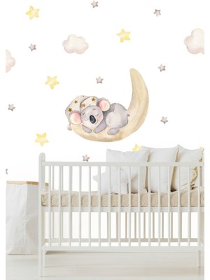 Wallhuman Uykuda Koala Çocuk Odası Duvar Stickerı