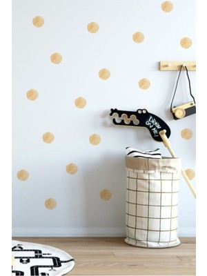 Wallhuman Sarı Puantiyeler Duvar Stickerı