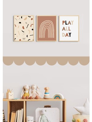 Wallhuman Bohem Tarz Dekoratif Dalgalı Duvar Şeridi ( 12X95CM 3 Adet)