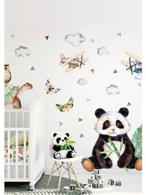 Wallhuman Pandanın Tropikal Ormanı Çocuk Odası Duvar Stickerı