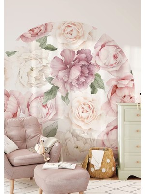 Wallhuman Bohem Şakayık Çiçekleri Çocuk Odası ve Ev Dekorasyon Stickerı