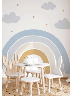 Wallhuman Mavi Dev Gökkuşağı Çocuk Odası Duvar Stickerı