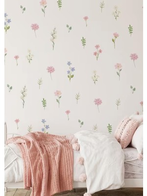 Wallhuman Soft Bahar Çiçekleri Çocuk Odası Duvar Stickerı