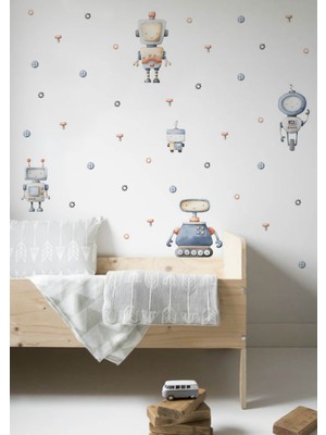 Wallhuman Robots Çocuk Odası Duvar Stıkerı