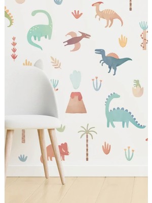 Wallhuman Dinazor Gezintisi Çocuk Odası Duvar Stickeri