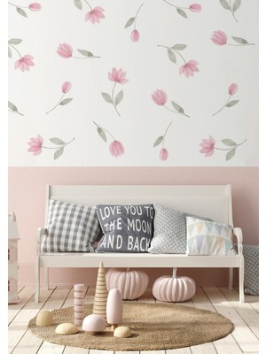 Wallhuman Soyut Çiçekler Çocuk Odası Duvar Stickerı