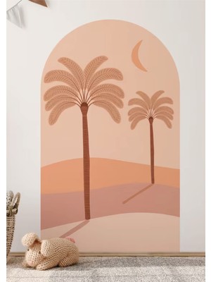 Wallhuman Bohem Oval Cennet Palmiyeleri Duvar Stickeri