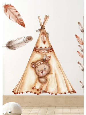 Wallhuman Kızılderili Ayı Çocuk Odası Duvar Stickerı