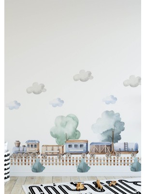 Wallhuman Train Çocuk Odası Duvar Stickerı