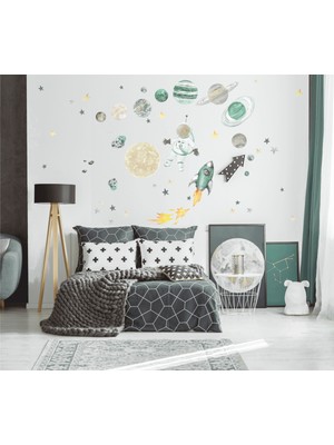 Wallhuman Cosmo Kenti Çocuk Odası Duvar Stickerı