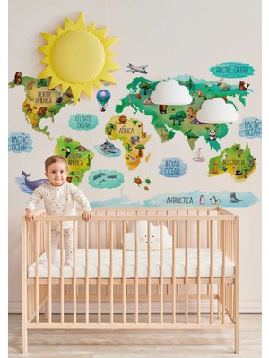 Wallhuman Renkli Orman Çocuk Odası Duvar Stickerı