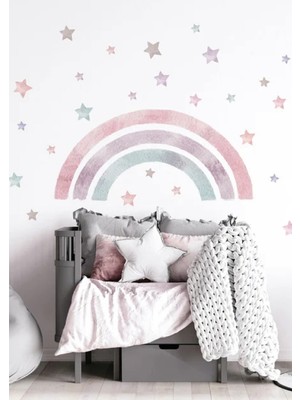 Wallhuman Unicorn Gökkuşağı Çocuk Odası Duvar Stickerı