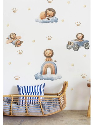 Wallhuman Baby Lion Çocuk Odası Duvar Stickerı