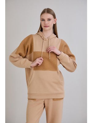 Sortie Collection :kadın Triko Buklet Garnili Regular Kalıp Vizon Eşofman Alt Üst Takım