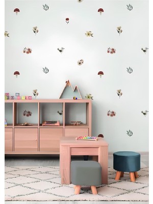 Wallhuman Millie Çiçek ve Kuş Çocuk Odası Duvar Stickeri