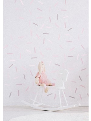Wallhuman Pembe Konfeti Çocuk Odası Duvar Stickerı
