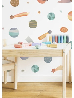 Wallhuman Soft Uzay Çocuk Odası Duvar Stickerı