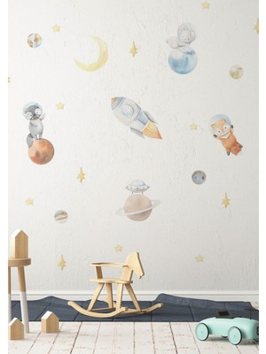 Wallhuman Uzay Kaşifleri Çocuk Odası Duvar Stickerı