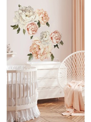 Wallhuman Şakayık Çiçekleri (Somon Rengi) Duvar Stickerı