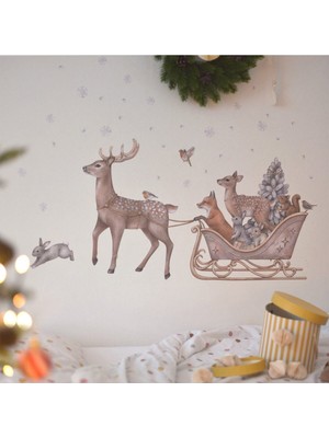 Wallhuman Rustik Kış Süsleri,yeni Yıl Yılbaşı Süsü Sticker Süsü