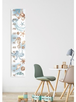 Wallhuman Su Dünyası Boy Ölçer Çocuk Odası Duvar Stickerı