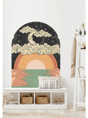 Wallhuman Bohem Oval Doğan Güneş Duvar Stickeri