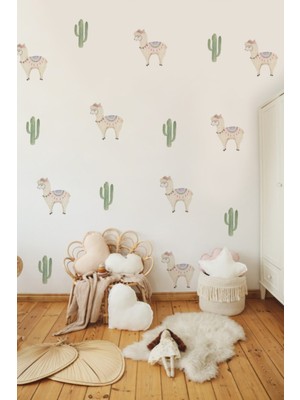 Wallhuman Alpacalar Çocuk Odası Duvar Stickerı