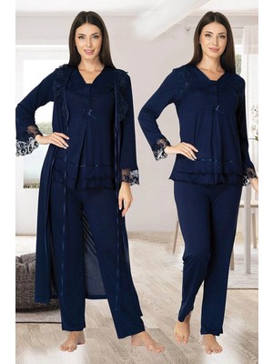 Larimar Effortt 2424 Uzun Dantel Sabahlıklı Lohusa Pijama