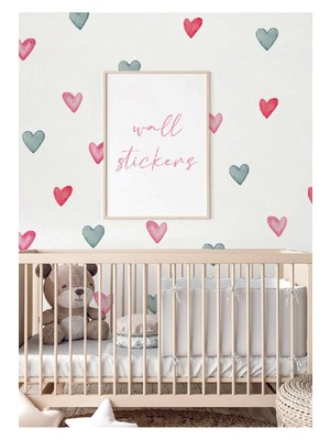 Wallhuman Şekilli Kalpler Çocuk Odası Duvar Stickeri