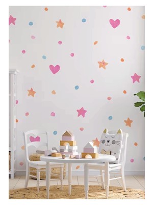 Wallhuman Suluboya Şekiller Çocuk Odası Duvar Stıckeri