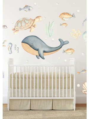 Wallhuman Sualtı Yaşamı Çocuk Odası Duvar Stickerı
