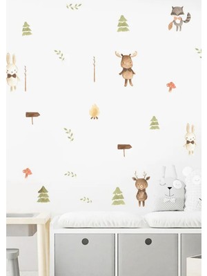 Wallhuman Papyonlu Mini Dostlar Çocuk Odası Duvar Stickerı