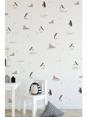 Wallhuman Soğuk Iklim Hayvanları Çocuk Odası Duvar Stickerı