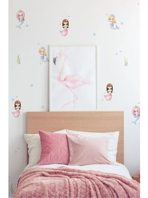 Wallhuman Mermaid Party (Deniz Kızı) Çocuk Odası Duvar Stickerı
