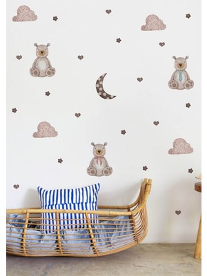 Wallhuman Brown Bear Çocuk Odası Duvar Stickerı