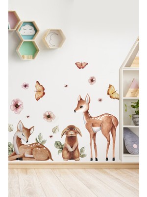 Wallhuman Bambi ve Arkadaşları Çocuk Odası Duvar Stickerı