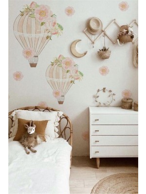 Wallhuman Renkli Çiçekli Balon Duvar Stickerı