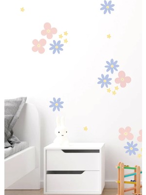 Wallhuman Basit Çiçekler Çocuk Odası Duvar Stickerı