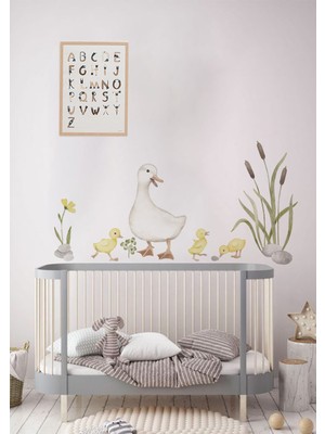 Wallhuman Ördek Ailesi Çocuk Odası Duvar Stickeri