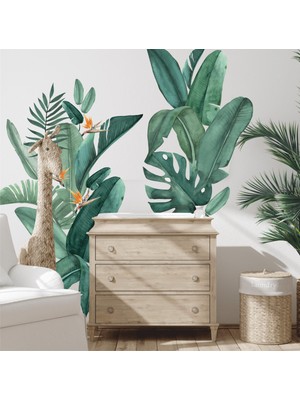 Wallhuman Tropikal Yapraklar Çocuk Odası Duvar Stickerı