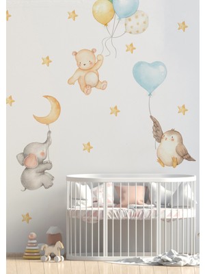 Wallhuman Sevimli Baloncuklar Çocuk Odası Duvar Stickerı