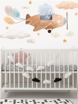 Wallhuman Pilot Fil Çocuk Odası Duvar Stickerı