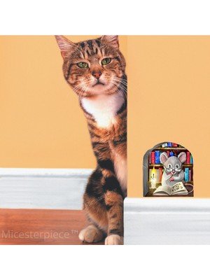 Wallhuman Duvar Deliğinde Yaşlı Fare Stickerı (3d Görünümlü)
