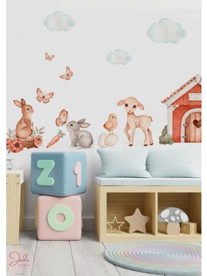 Wallhuman Mutlu Bahçe Çocuk Odası Duvar Stickerı