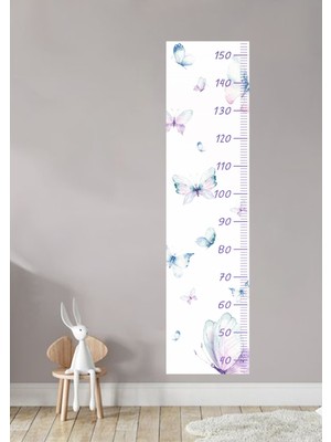 Wallhuman Kelebek Boy Ölçer Çocuk Odası Duvar Stickerı