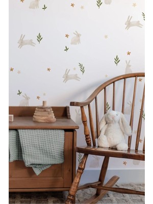 Wallhuman Mutlu Tavşanlar Çocuk Odası Duvar Stickerı