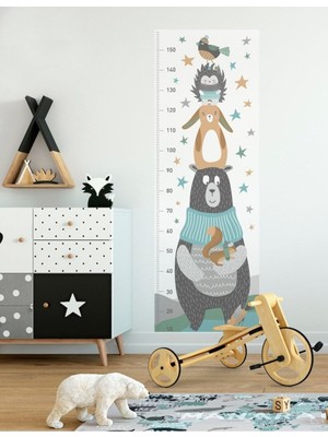 Wallhuman Arkadaş Merdiveni Boy Ölçer Çocuk Odası Duvar Stickerı